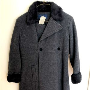 Charcoal London Fog wool blend girls winter dress coat